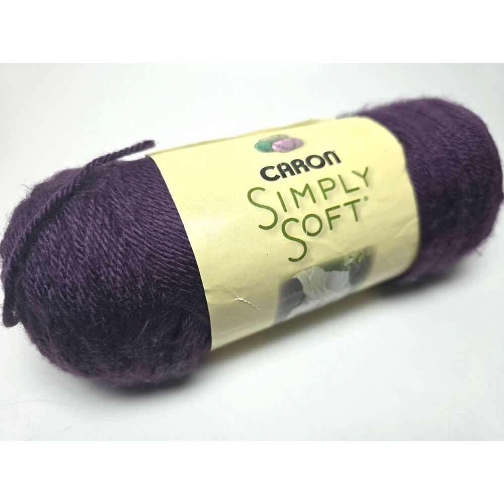 Caron Deep Purple Yarn Skein Acrylic 315 Yds. Rated 4 No Dye Lot